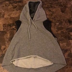 Gray crop top hoodie
